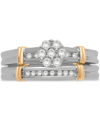 14kt Yellow Plated Sterling Silver 1/6cttw Natural White Diamond Ring $47.90 Bridal Sets