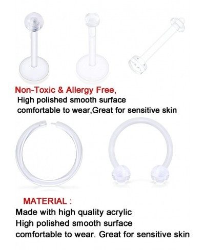 Clear Piercing Retainer Flexible Lip Ear Nose Septum Eyebrow Nipple Belly Rings Cartilage Tragus Earrings Retainer Bioflex Ho...