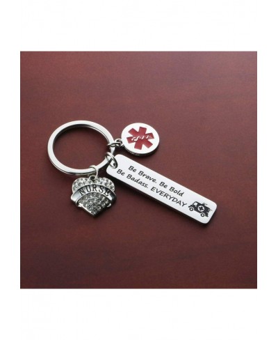 Emergency Nurse Gift EMT Keychain Be Brave Be Bold Be Badass Everyday Nurse Keychain $12.82 Pendants & Coins