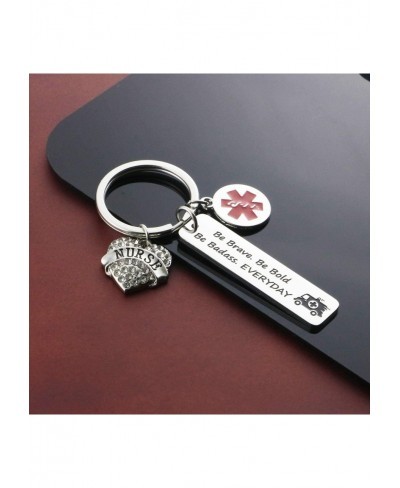 Emergency Nurse Gift EMT Keychain Be Brave Be Bold Be Badass Everyday Nurse Keychain $12.82 Pendants & Coins