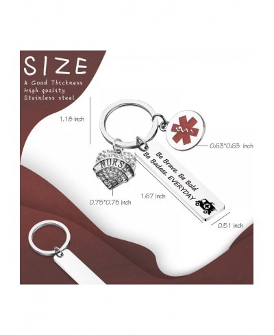 Emergency Nurse Gift EMT Keychain Be Brave Be Bold Be Badass Everyday Nurse Keychain $12.82 Pendants & Coins