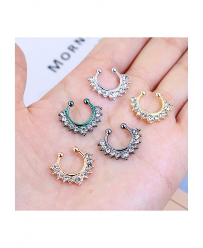 Fake Septum Faux Nose Ring Faux Lip Rings Fake Nipple Ring Non Piercing Jewelry for Women $18.02 Faux Body Piercing Jewelry