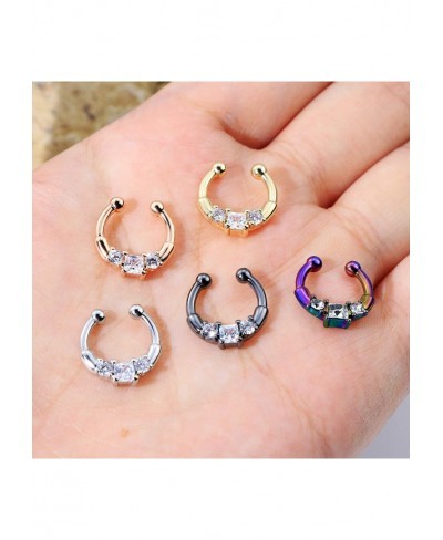 Fake Septum Faux Nose Ring Faux Lip Rings Fake Nipple Ring Non Piercing Jewelry for Women $18.02 Faux Body Piercing Jewelry