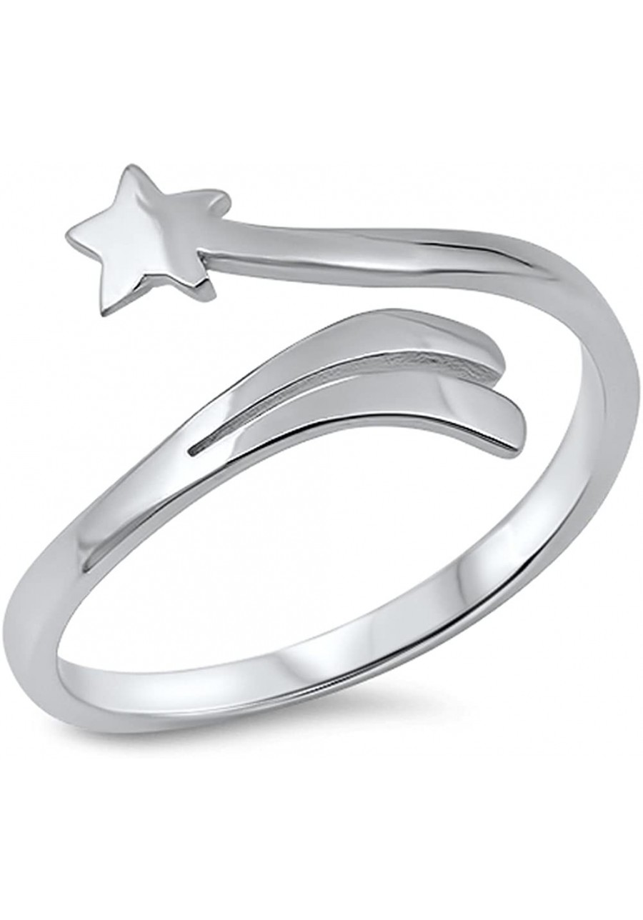 Open Shooting Star Cute Ring New .925 Sterling Silver Band Sizes 4-10 $18.11 Bands