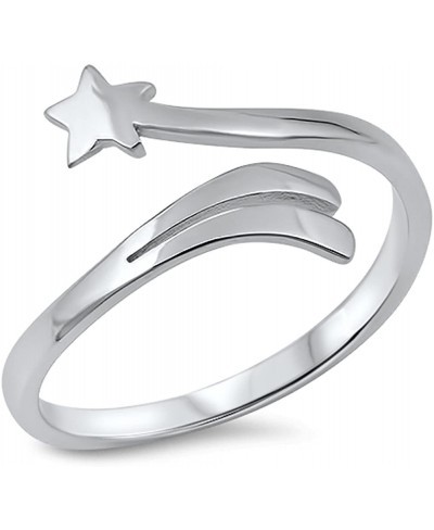 Open Shooting Star Cute Ring New .925 Sterling Silver Band Sizes 4-10 $18.11 Bands