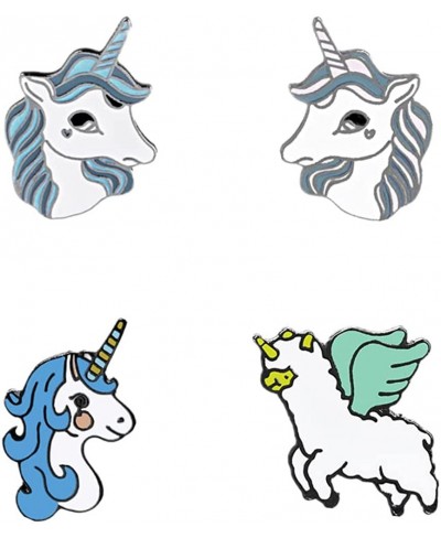 4Pcs Unicorn Enamel Pins Set Metal Brooches Brooch Set for Girls Boys Women and Men Multicolor $17.28 Brooches & Pins