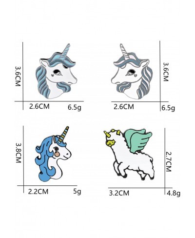 4Pcs Unicorn Enamel Pins Set Metal Brooches Brooch Set for Girls Boys Women and Men Multicolor $17.28 Brooches & Pins