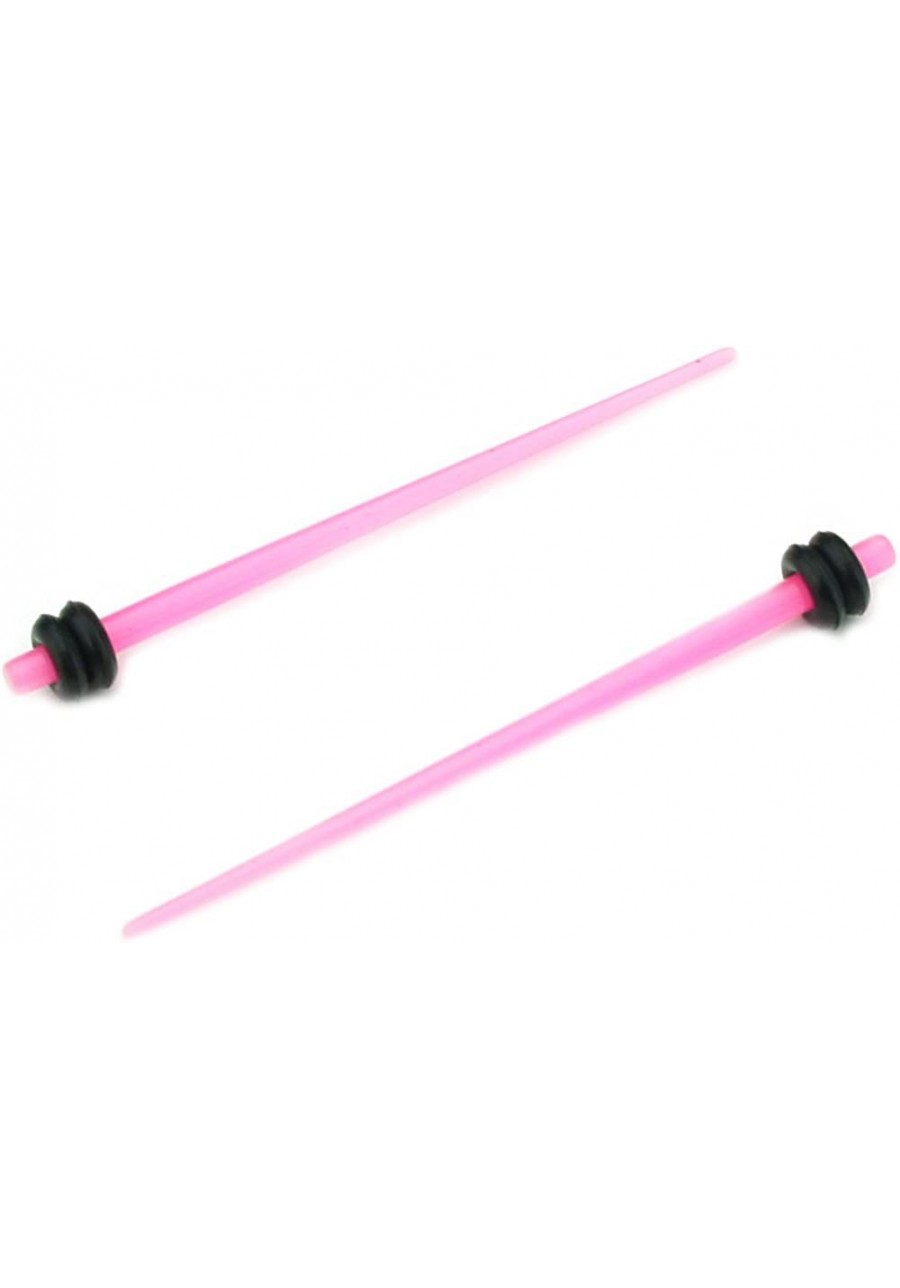 Solid Pink Acrylic Tapers - Includes Double O Rings - 14G Gauge - 1.6mm $10.16 Piercing Jewelry