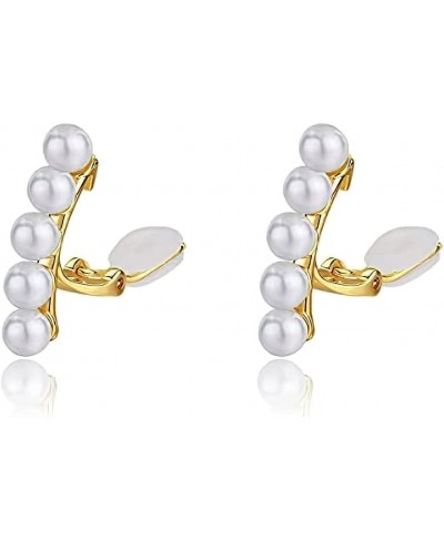 Pearl Clip On Earrings Non Pierced Clip Earrings Cuff Jewelry For Women Girls $15.97 Clip-Ons