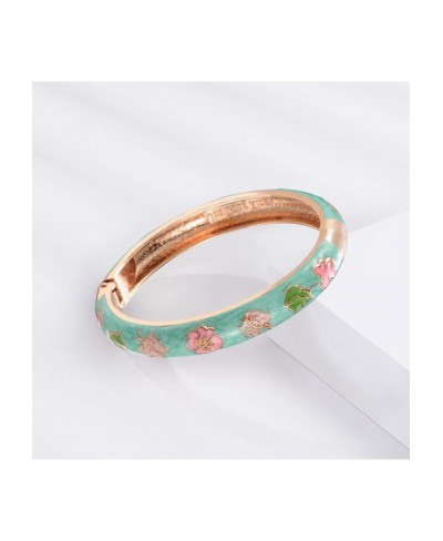 Cloisonne Bracelet Butterfly Gold Hinge Indian Cuff Bangle Enameled Jewelry Flower Bracelets for Women Gift Box 55A114 $27.14...