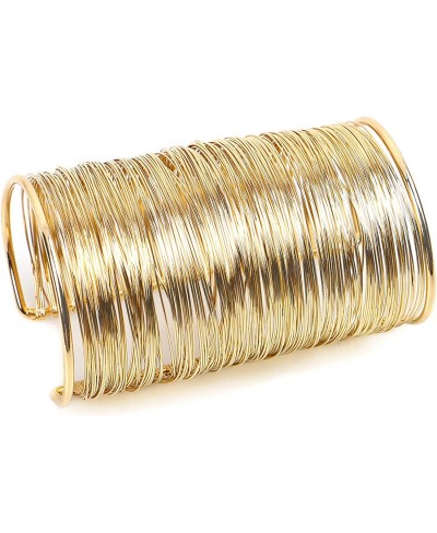 Alloy Metal Gold Thin Thread Wire Open Cuff Wide Bracelet Bangle $18.16 Bangle