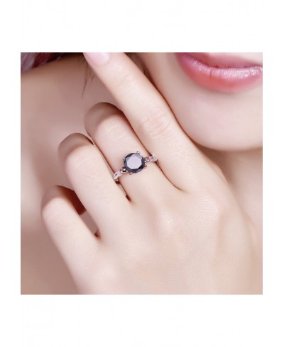 925 Sterling Silver Created Black Spinel Filled Round Cut Thin Solitaire Engagement Ring for Women $7.76 Engagement Rings