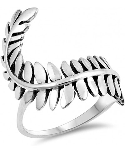 Leaf Fern Plant Vine Simple Nature Ring New .925 Sterling Silver Band Sizes 5-10 $20.48 Bands