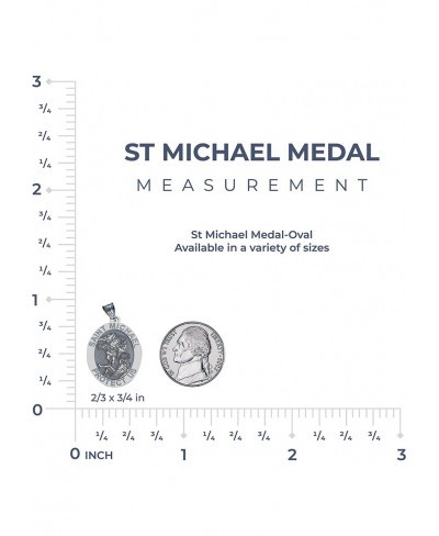 Saint Michael Oval Religious Medal - 2/3 X 3/4 Inch Size of Nickel Sterling Silver $32.35 Pendants & Coins