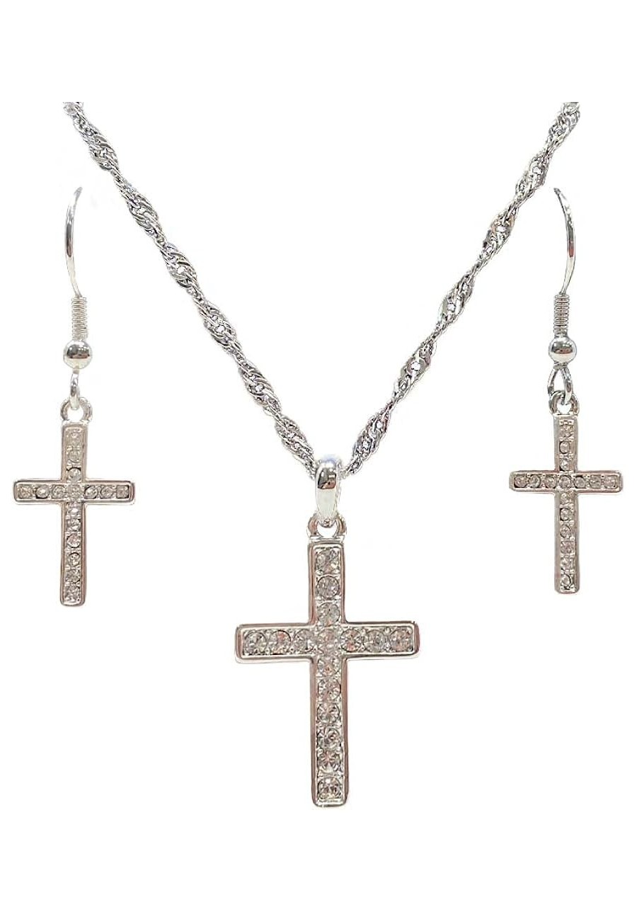 Western Lifestyle Cross Jewelry Set (Rhinestone Cross) $13.91 Jewelry Sets