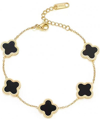 18K Plated Gold Bracelets Fashion for Women Adjustable Charm Link Cute Lucky Clover Bracelets Womens Girls Gift Jewelry $20.8...