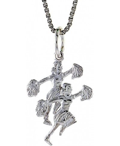 Sterling Silver Small Cheerleaders Pendant 3/4 inch Tall $22.61 Pendants & Coins