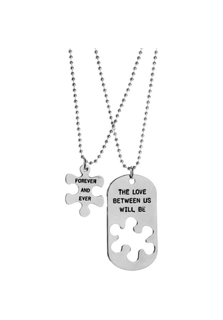 Stainless Steel Couple Necklaces Valentine Relationship Necklace for Lovers Wedding Valentine's Day Gift $8.73 Jewelry Sets