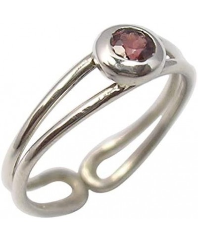 Good Cyber Week Sales Round Garnet January Birthstone Toe Ring 925 Solid Silver New Stone $19.17 Toe Rings