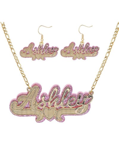 Personalized Custom Name Necklace Double Nameplate Acrylic board Made Any Name Dazzling and Stunning $52.56 Jewelry Sets