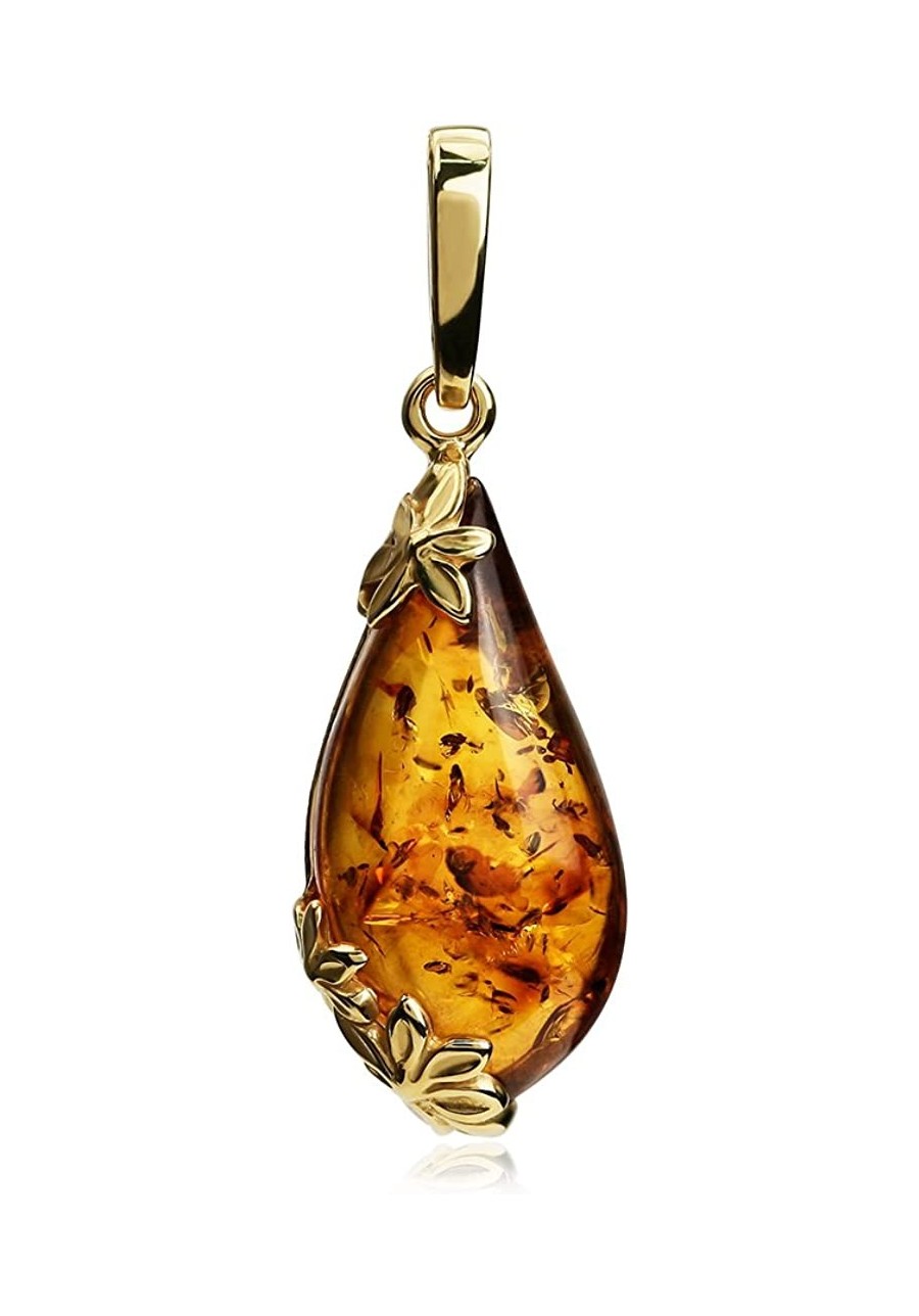 Amber Gold Plated Sterling Silver Pendant $33.59 Pendants & Coins