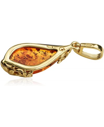 Amber Gold Plated Sterling Silver Pendant $33.59 Pendants & Coins