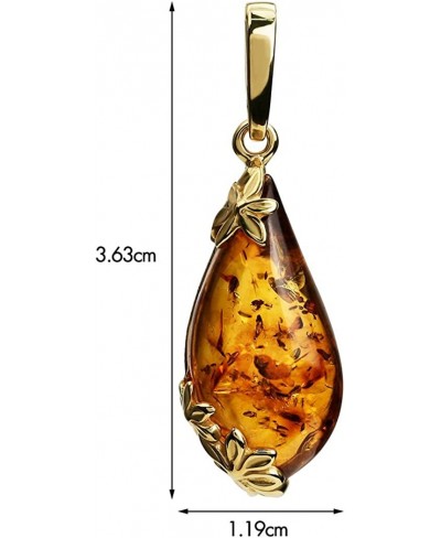 Amber Gold Plated Sterling Silver Pendant $33.59 Pendants & Coins