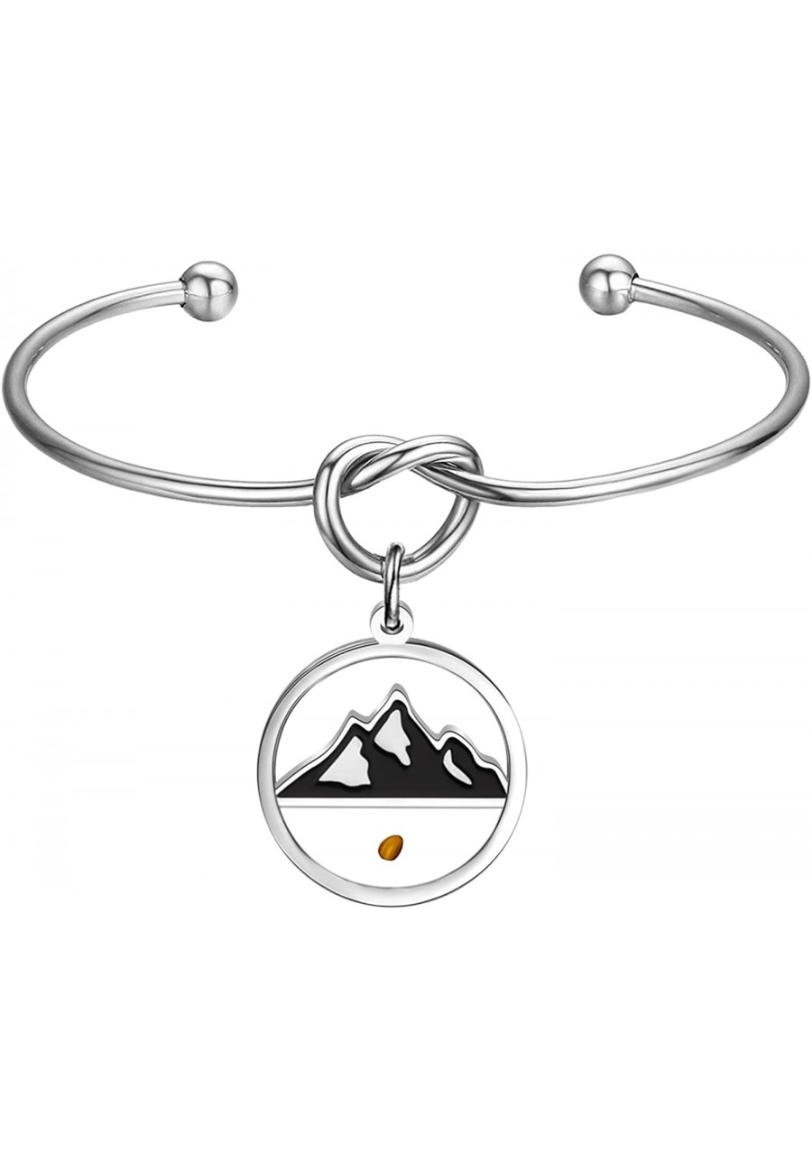 Mustard Seed Bracelet For Women Mountain Mustard Seed Jewelry Faith Move Mountains Bracelet Gift For Christian $13.93 Cuff