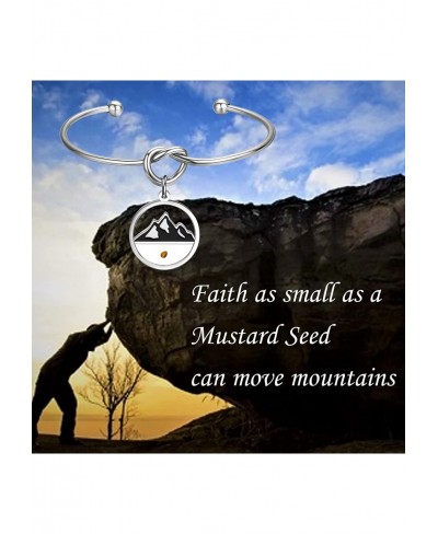 Mustard Seed Bracelet For Women Mountain Mustard Seed Jewelry Faith Move Mountains Bracelet Gift For Christian $13.93 Cuff