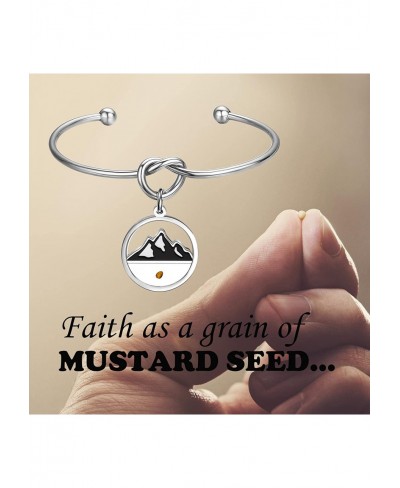 Mustard Seed Bracelet For Women Mountain Mustard Seed Jewelry Faith Move Mountains Bracelet Gift For Christian $13.93 Cuff