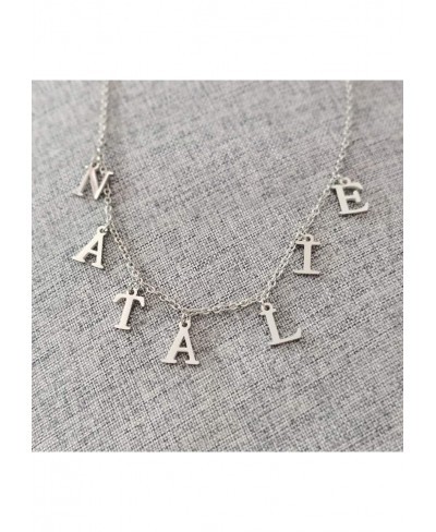 Spaced Initial Necklace Name Necklace Personalized Stainless Steel Jewelry Graduation Mother Gift for Women $10.87 Pendant Ne...