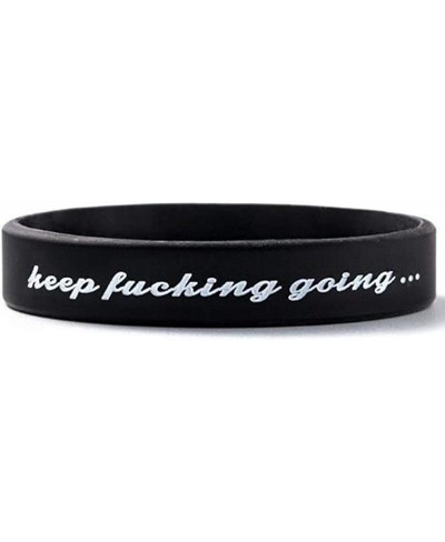 Medical Grade Silicone Keep Fucking Going Mantra Statement Inspirational Bangle Bracelet $8.09 Bangle