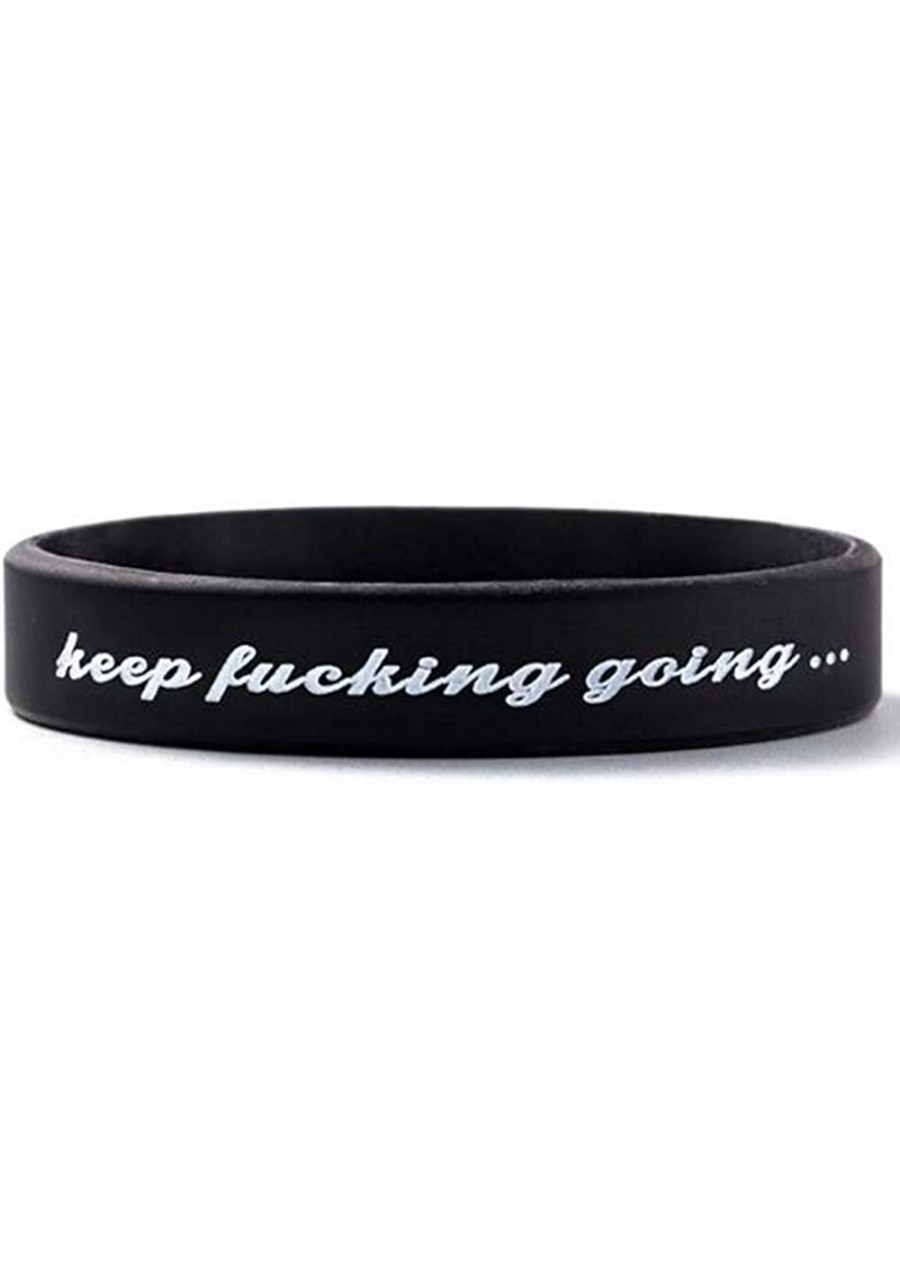 Medical Grade Silicone Keep Fucking Going Mantra Statement Inspirational Bangle Bracelet $8.09 Bangle