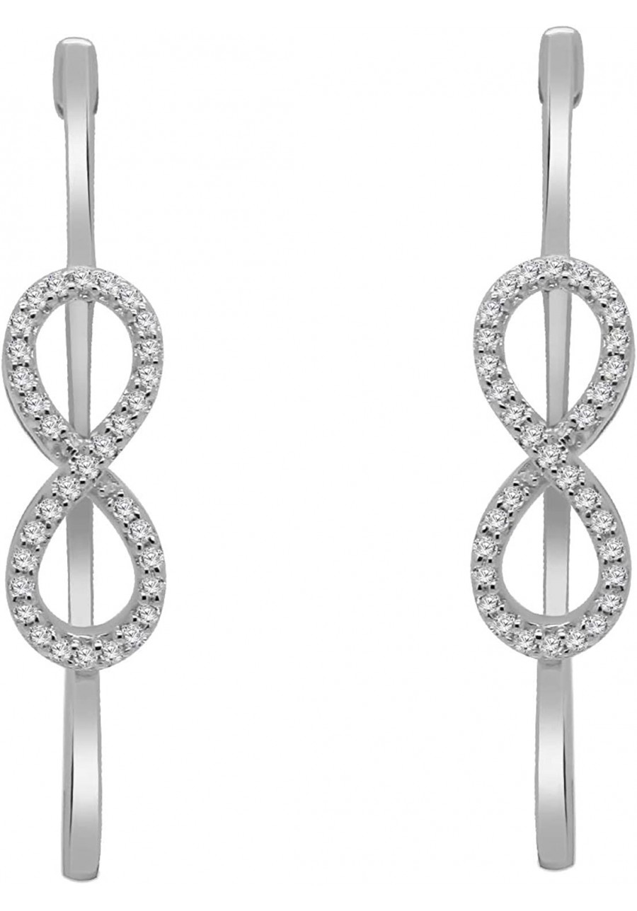 0.26ct.t.w. Round Diamond Infinity Hoop Earrings Gift for Women $49.32 Hoop