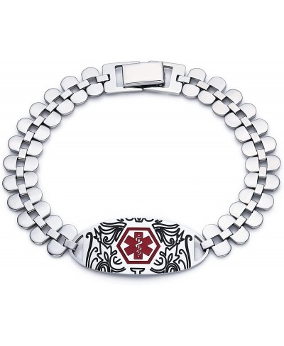 Medical Alert Bracelets for Women & Men - Custom Medical ID Bracelets with Free Engraving - Stainless Steel Chain Emergency B...