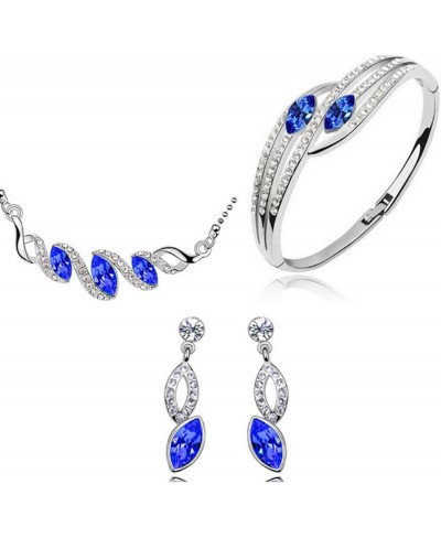 Little Horse Eye Crystal Necklace Bracelet Earrings 3pcs Jewelry Set (4 Colors) $16.73 Jewelry Sets