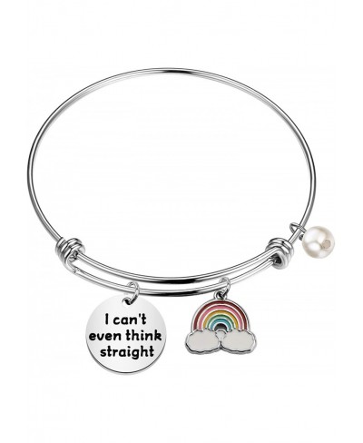 Gay Pride Gift LGBT Jewelry Funny Gay Keychain I Can't Even Think Straight Keychain with Rainbow Charm Lesbian Gift (Think St...