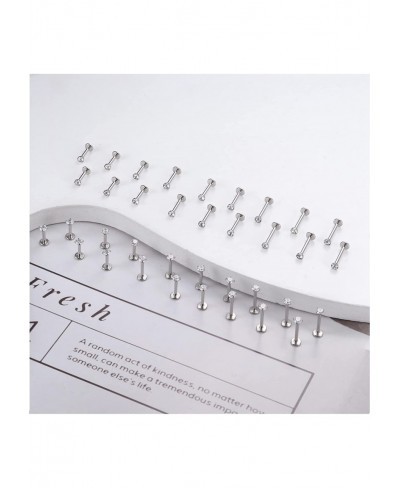 36 Pcs 16G Surgical Steel Medusa Lip Piercing Jewelry with 3mm CZ Helix Tragus Stud Earrings for Women Men Labret Monroe Pier...