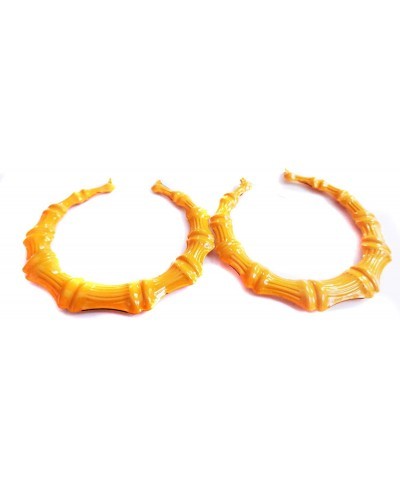 Large Bamboo Orange Hoop Earrings 3.5 Inch Hoop Earrings $10.91 Hoop