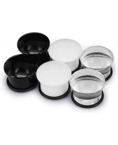 Set of 3 Pairs Single Flare Acrylic Ear Plugs Tunnel Expander Piercing Ear Gauges with O-Ring $9.98 Piercing Jewelry