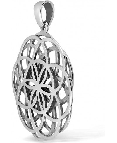 925 Sterling Silver Yoga Chakra Flower of Life Pendant (2 Sides) $37.47 Pendants & Coins