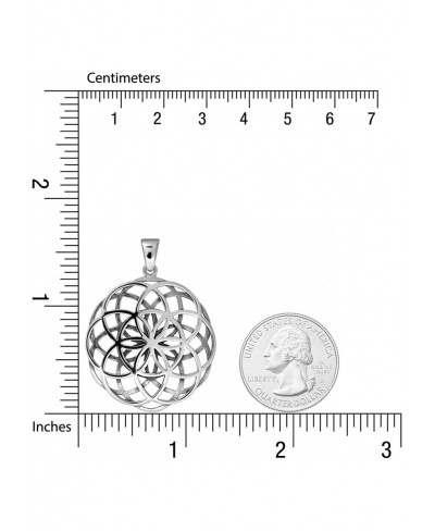 925 Sterling Silver Yoga Chakra Flower of Life Pendant (2 Sides) $37.47 Pendants & Coins