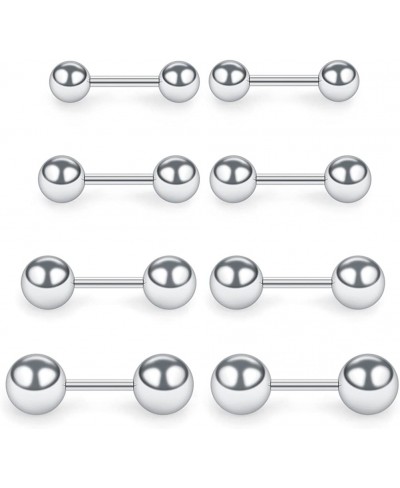 4 Pairs 20G Stainless Steel Ball Stud Earrings Set for Men Women Barbell Stud Earrings 3-6mm $9.44 Piercing Jewelry