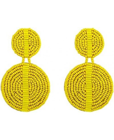 Beaded Drop Earrings for Women Handmade Colorful Bead Earrings Bohemia Hoop Dangle Earring for Girls $7.67 Drop & Dangle