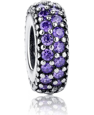 Inspiration Within with Fancy CZ Spacer 925 Sterling Silver Bead Fits European Charm Bracelet (Purple) $15.94 Charms & Charm ...