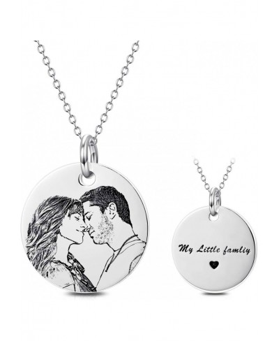 Personalized Photo Necklace 925 Sterling Silver Custom Heart Engraved Picture Image Necklace Pendant Gifts for Mom Women $27....