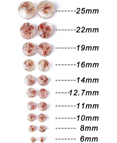 2Pcs Flower Ear Gauges Plugs Gauge 2g to 1'' Resin Tunnels Real Flower Plugs Real Plant Organic Gauges Resin Flower Gauges Re...