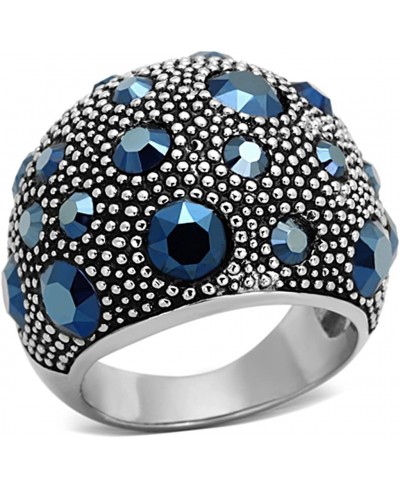 Women's Fashion Jewelry Ring Premium Grade Stainless Steel Blue Top Grade Crystal $12.74 Statement