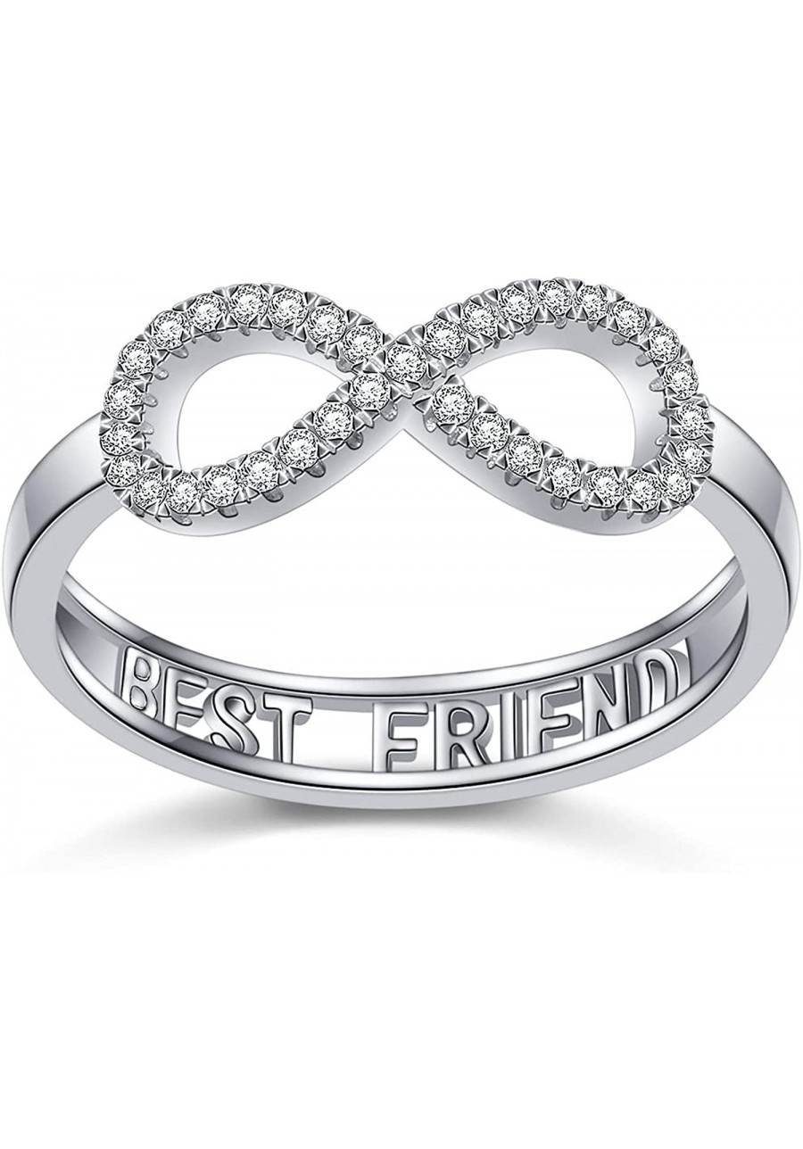 S925 Sterling Silver Best Friend Infinity Ring Adjustable Friendship Jewelry Birthday Gifts for Women Adults Teens $18.07 Sta...