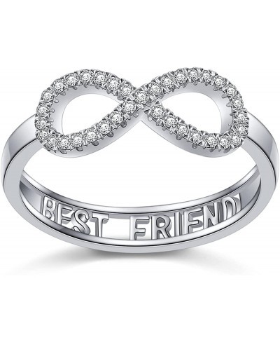 S925 Sterling Silver Best Friend Infinity Ring Adjustable Friendship Jewelry Birthday Gifts for Women Adults Teens $18.07 Sta...